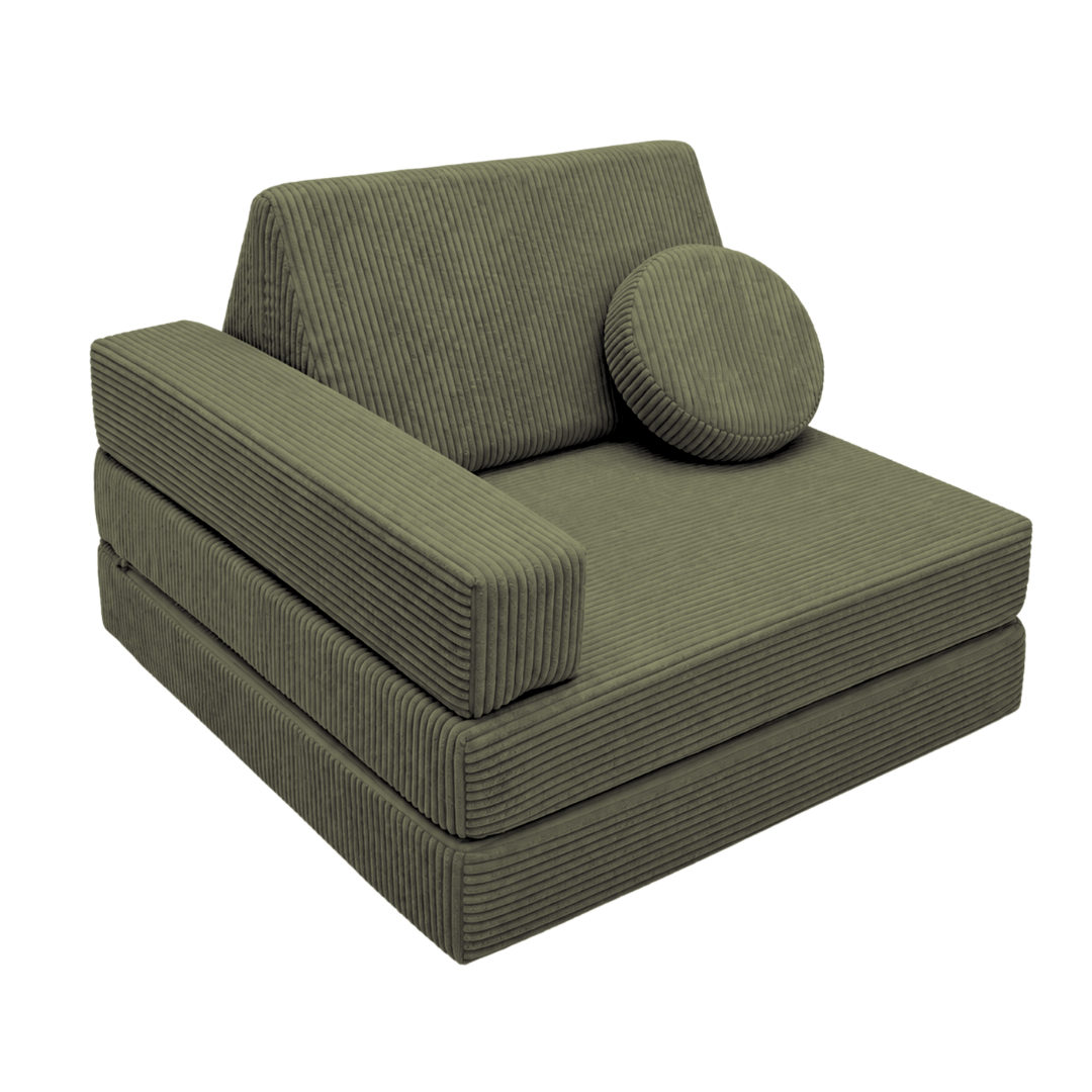Design4Kids XXL 3-in-1 Kindersessel Cord Grande, 86x86 cm - Faltbare Kindercouch & Spielmatratze