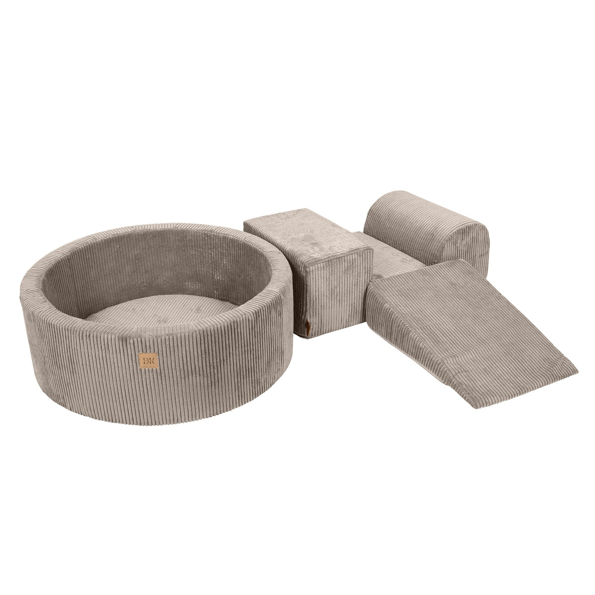 Design4Kids Schaumspielset Jewel Cord mit Bällebad und 200 Bällen Hazelnut Taupe