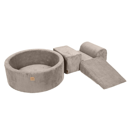 Design4Kids Schaumspielset Jewel Cord mit Bällebad und 200 Bällen Hazelnut Taupe