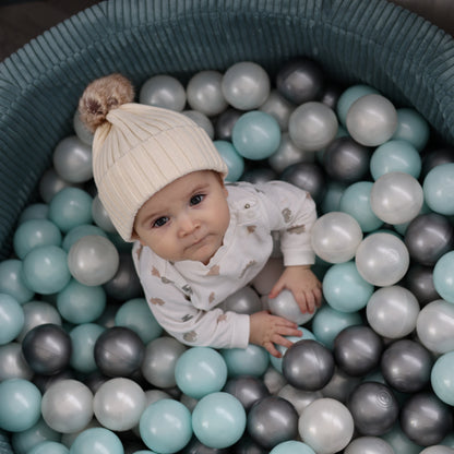 Design4Kids Schaumspielset Jewel Cord mit Bällebad und 200 Bällen Ocean Blue