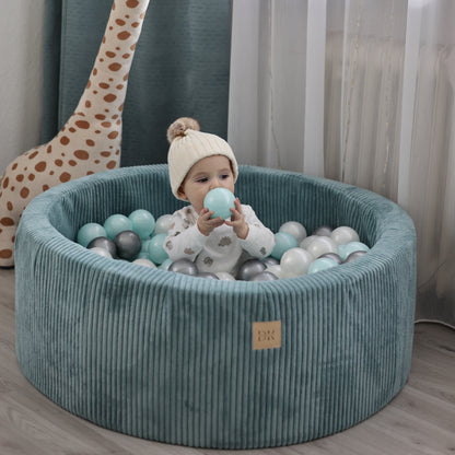 Design4Kids Schaumspielset Jewel Cord mit Bällebad und 200 Bällen Ocean Blue