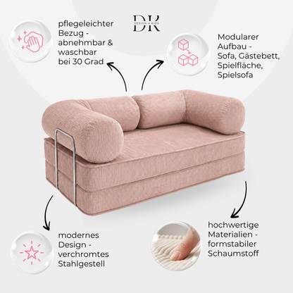 Design4Kids Family Sofa 2-Sitzer Jewel Cord 200