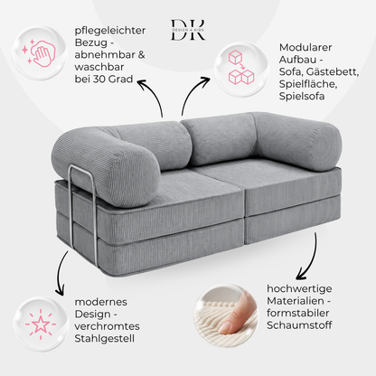 Design4Kids Family Sofa Duo 2-Sitzer Jewel Cord 200