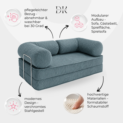 Design4Kids Family Sofa 2-Sitzer Jewel Cord 200