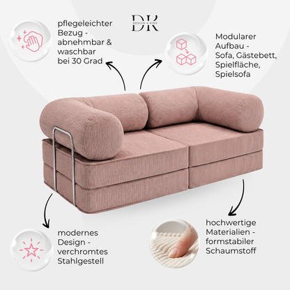 Design4Kids Family Sofa Duo 2-Sitzer Jewel Cord 200