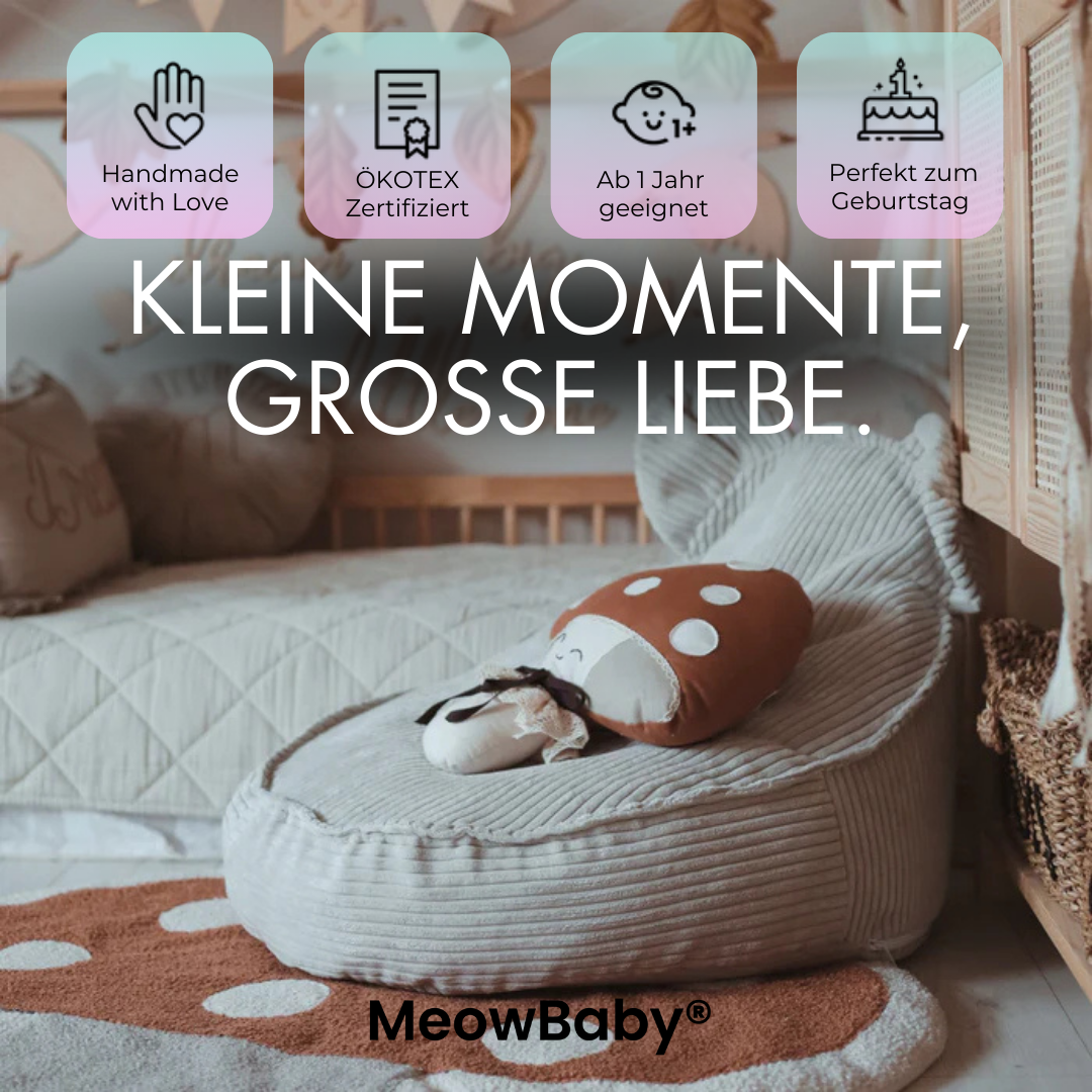 MeowBaby Sitzsack Ästhetik Cord Bär - Classic Cord Edition