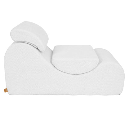 MeowBaby Sitzsack Wave Lounger Bouclé - creme/weiss