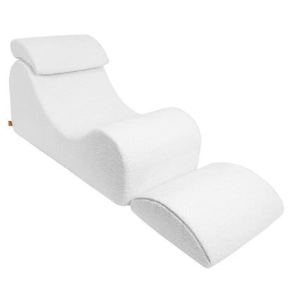 MeowBaby Sitzsack Wave Lounger Bouclé - creme/weiss