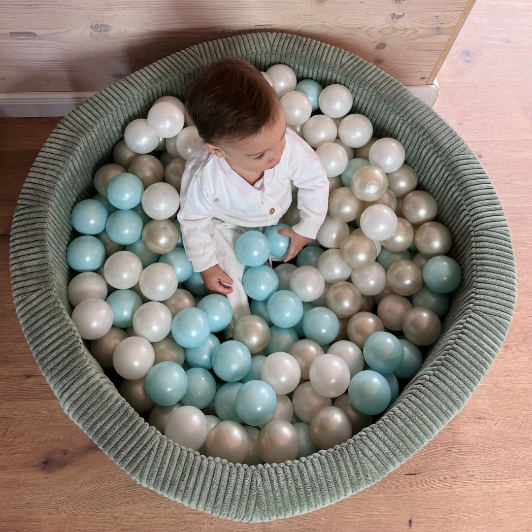 Design4Kids Bällebad Jewel 90x30cm Cord mit 200 Bällen - eigene Farbauswahl Classic Olive