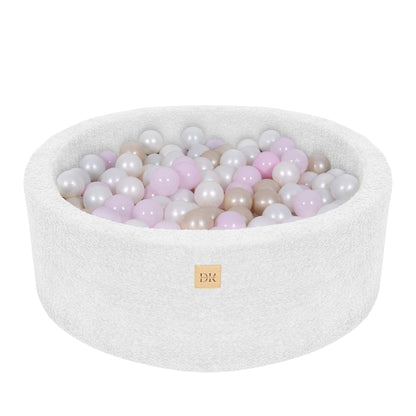Design4Kids Bällebad Lumi 90x30cm Bouclé, 200 Bälle - eigene Farbauswahl