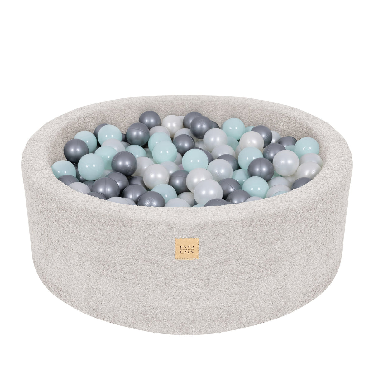Design4Kids Bällebad Lumi 90x30cm Bouclé, 200 Bälle - eigene Farbauswahl