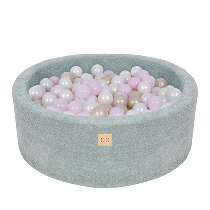 Design4Kids Bällebad Lumi 90x30cm Bouclé, 200 Bälle - eigene Farbauswahl