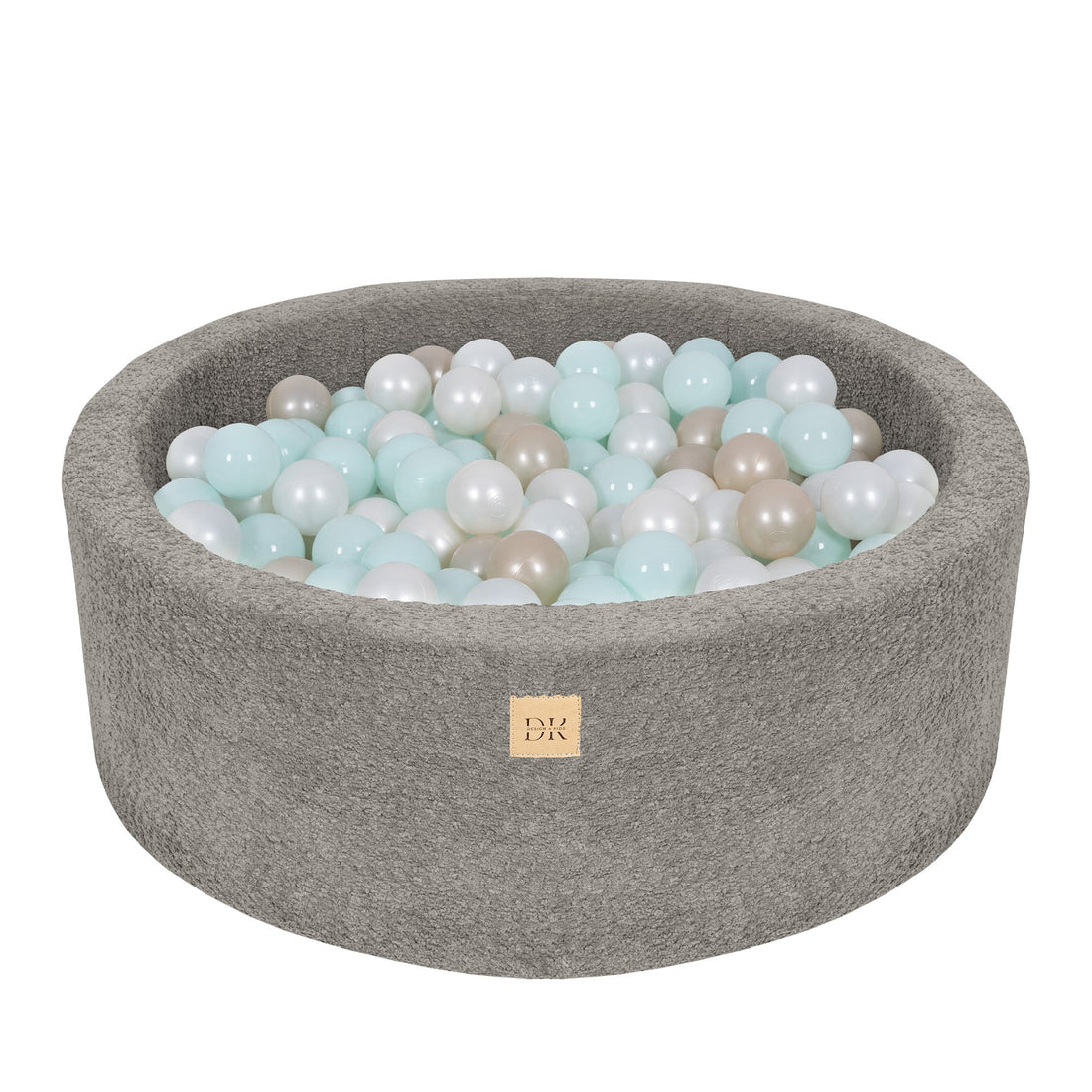 Design4Kids Bällebad Lumi 90x30cm Bouclé, 200 Bälle - eigene Farbauswahl