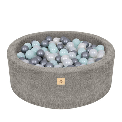 Design4Kids Bällebad Lumi 90x30cm Bouclé, 200 Bälle - eigene Farbauswahl