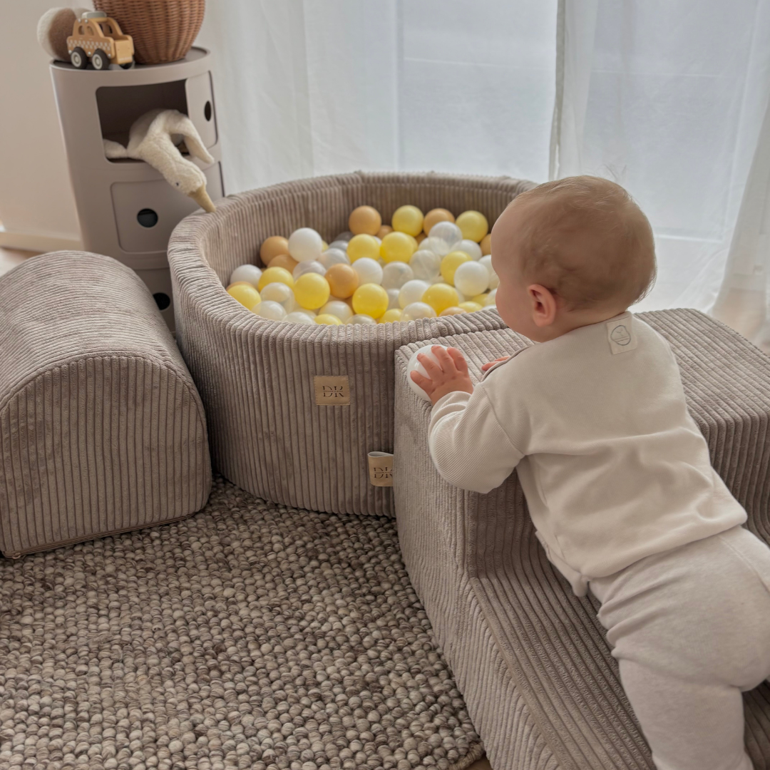 Design4Kids Schaumspielset Jewel Cord mit Bällebad und 200 Bällen Hazelnut Taupe