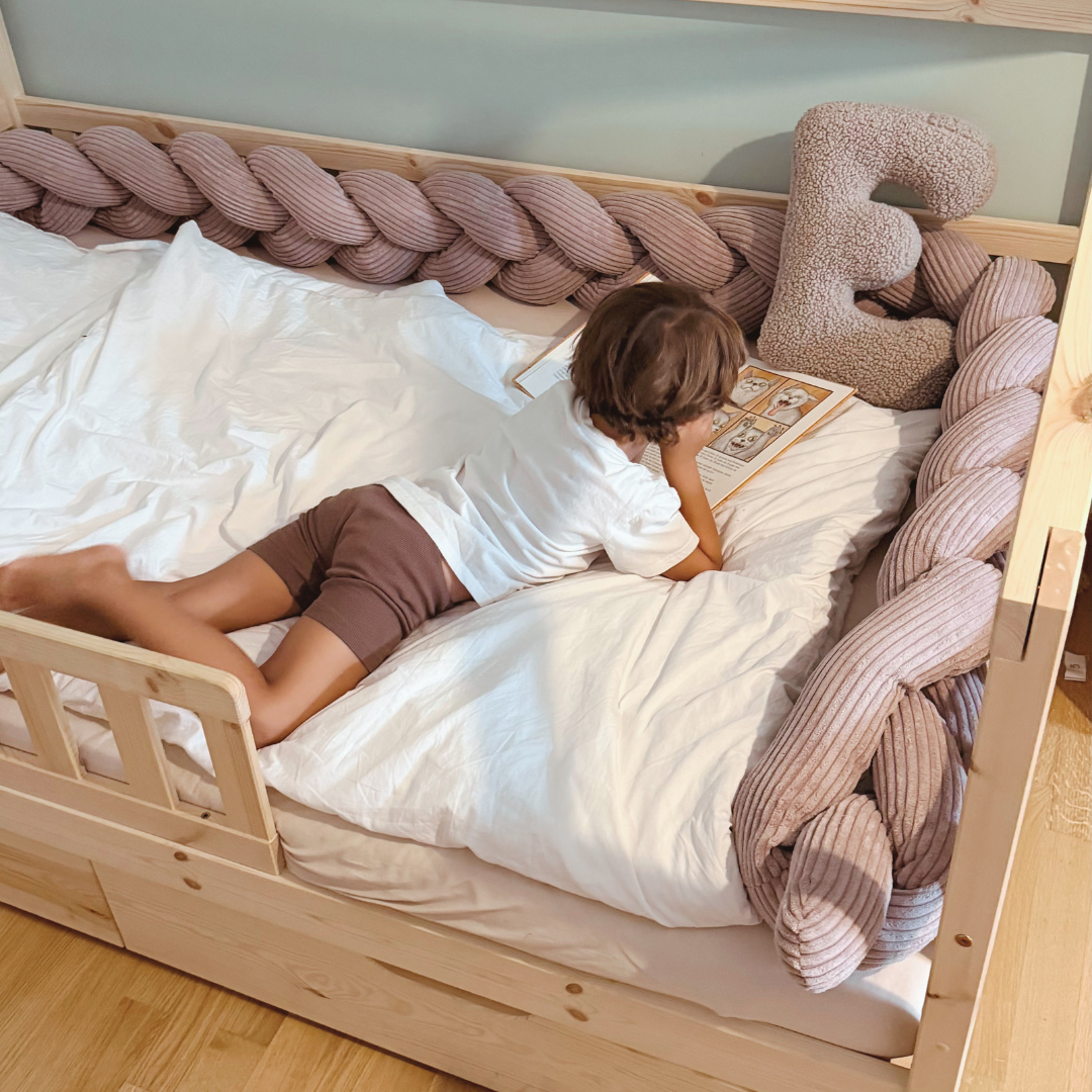 Design4Kids Geflochtene Bettschlange Jewel aus Cord-Stoff