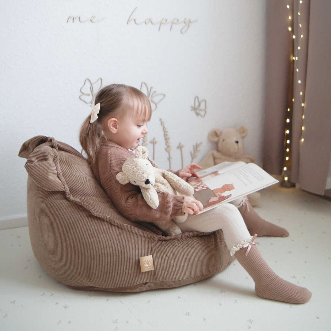 MeowBaby Sitzsack Bär Cord Premium - Slim Cord Edition