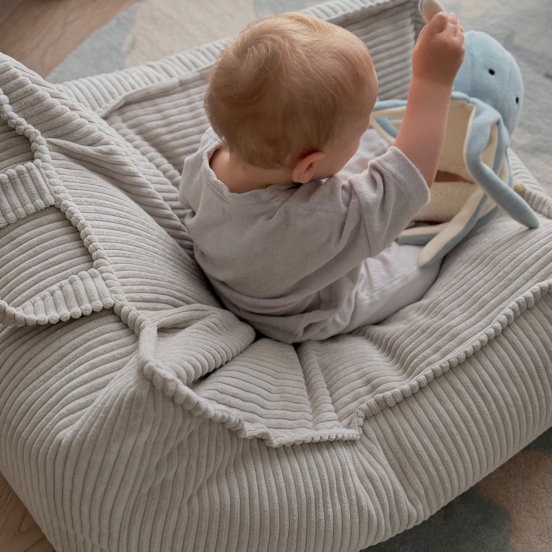Design4Kids Kindersessel Jewel Cord eckig Vintage Beige