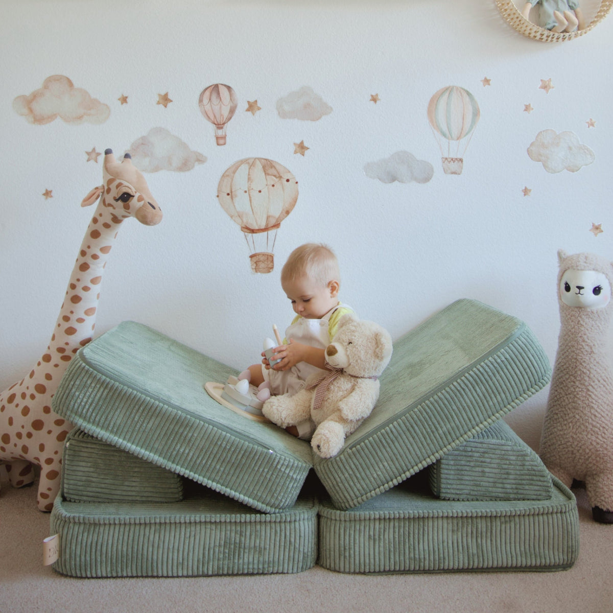 Design4Kids Mini Spielsofa Jewel Cord Basic Classic Olive