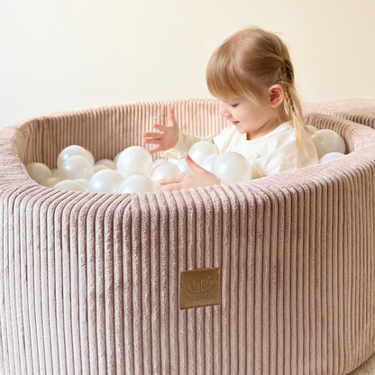 MeowBaby Bällebad Ästhetik Cord 90x30 cm – Powder Pink