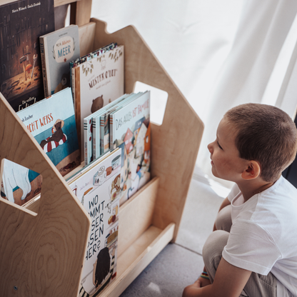 Design4Kids Montessori Bücherregal für Kinder – Natur