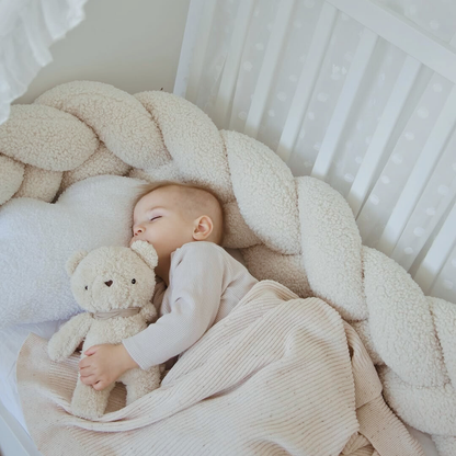 MeowBaby Braided Cot Bumper Bearly, 1.5 m - beige/cream