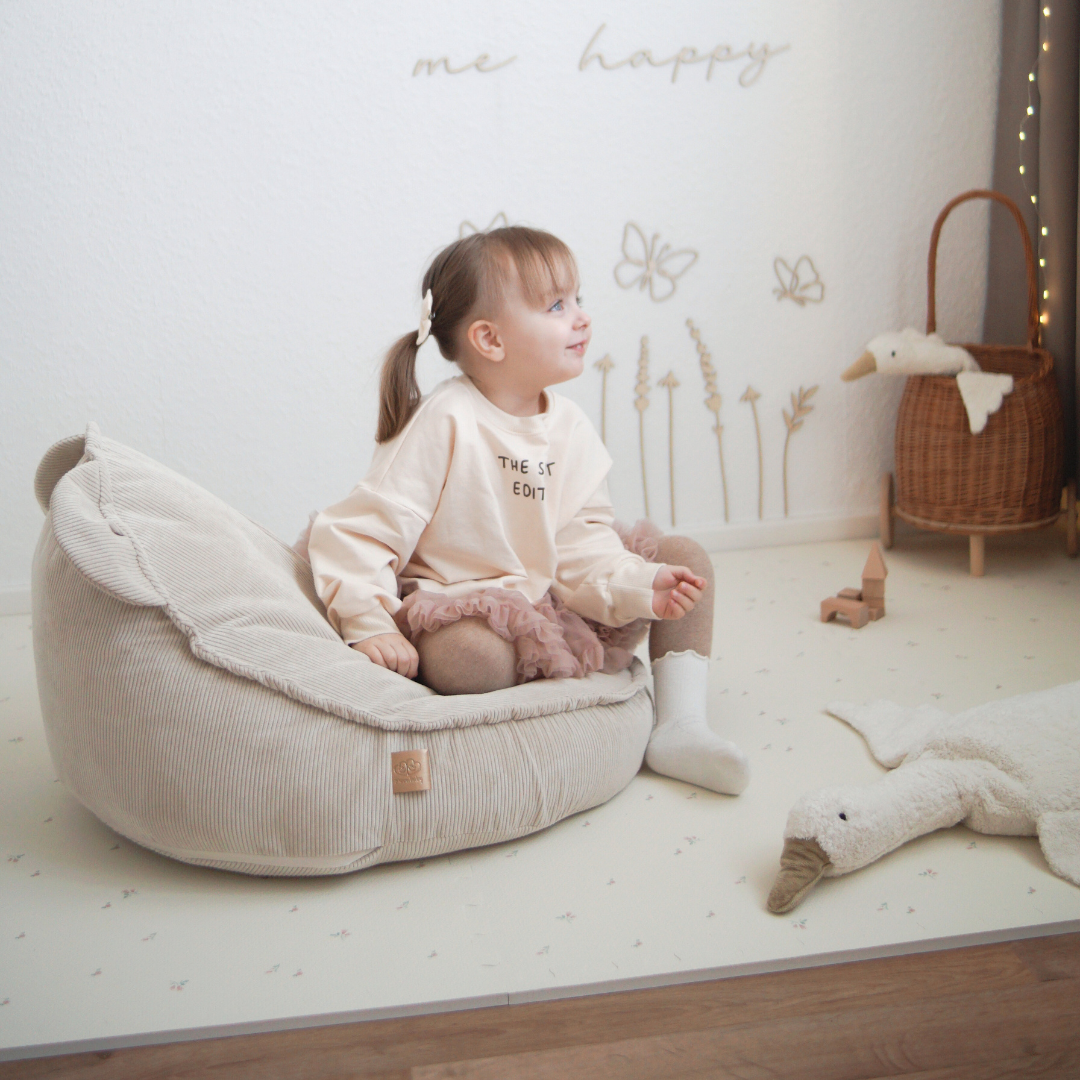 MeowBaby Sitzsack Bär Cord Premium - Slim Cord Edition