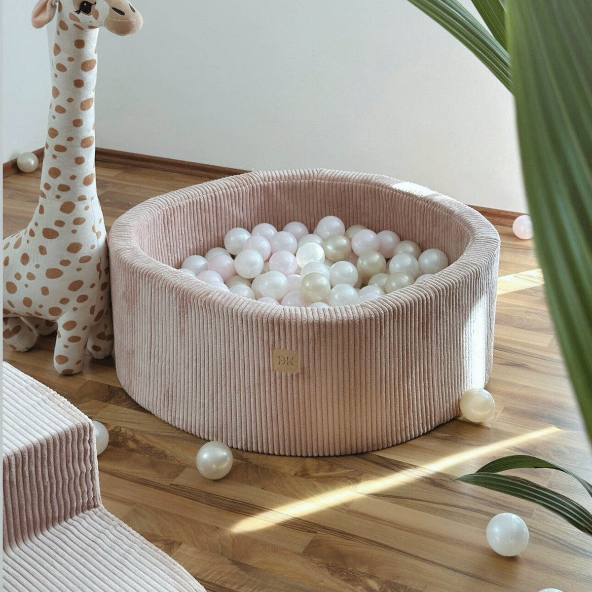 Design4Kids Bällebad Jewel 90x30cm Cord mit 200 Bällen - eigene Farbauswahl Blushed Rose