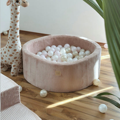 Design4Kids Bällebad Jewel 90x30cm Cord mit 200 Bällen - eigene Farbauswahl Blushed Rose