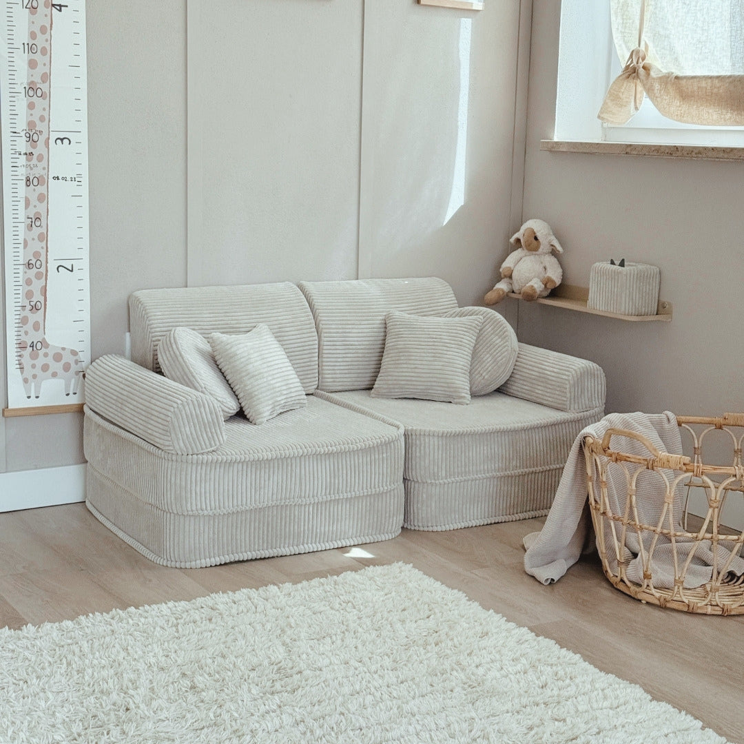 MeowBaby Play Sofa Mini Plus Aesthetic Corduroy - ecru/beige