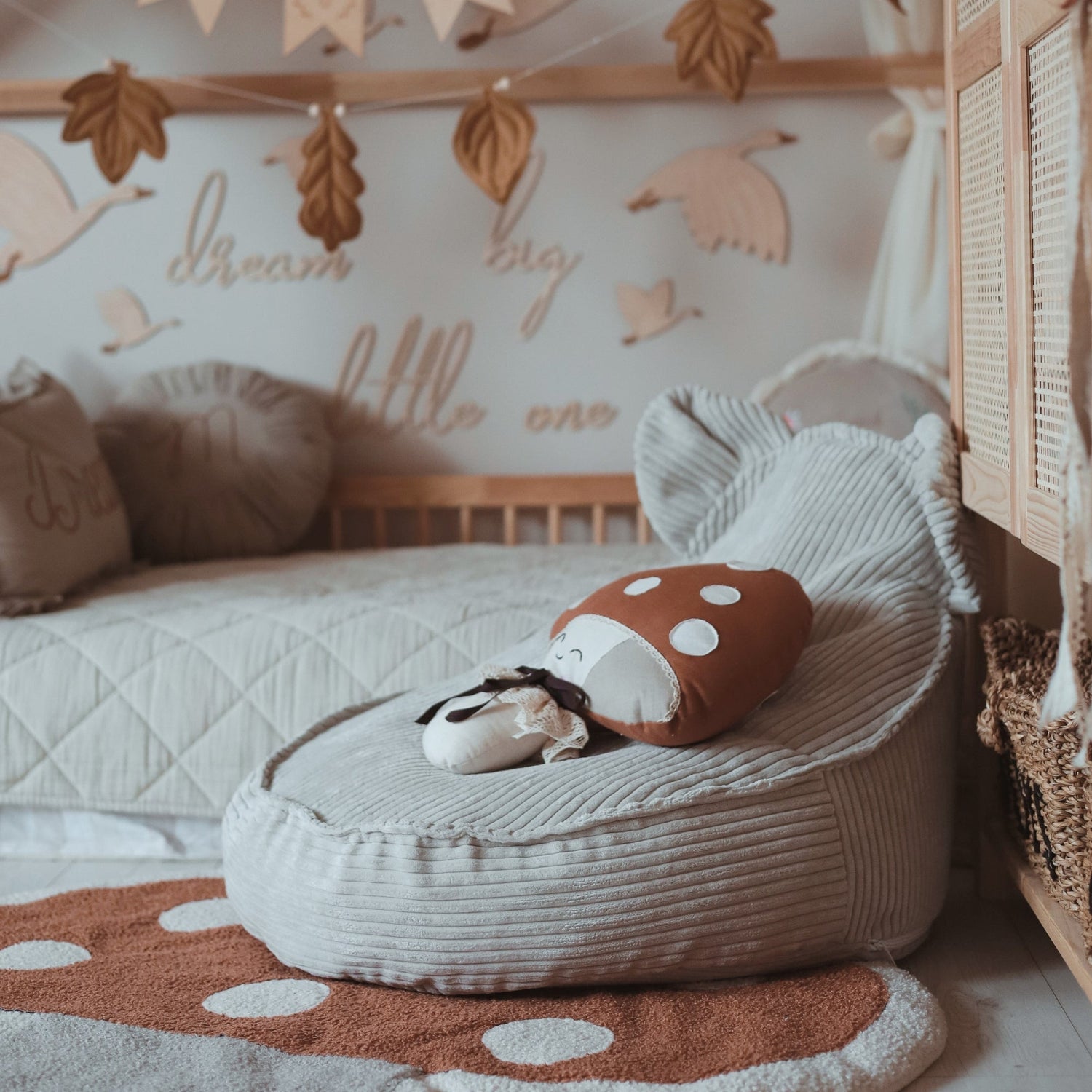 MeowBaby Sitzsack Ästhetik Cord Bär - Classic Cord Edition