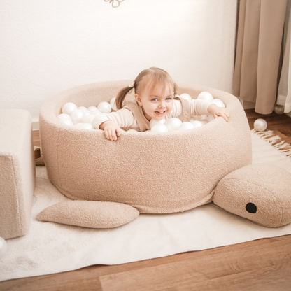 MeowBaby Bällebad Schildkröte Shelly Bouclé – taupe