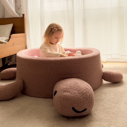 MeowBaby Bällebad Schildkröte Shelly Bouclé – hellrosa