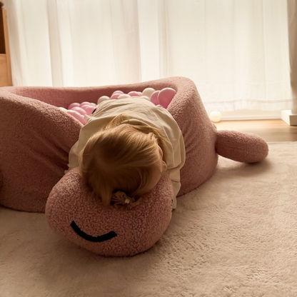 MeowBaby Bällebad Schildkröte Shelly Bouclé – hellrosa