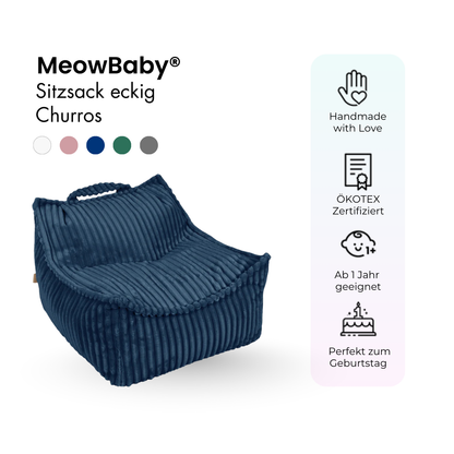 MeowBaby Kinder-Sitzsack Churros eckig