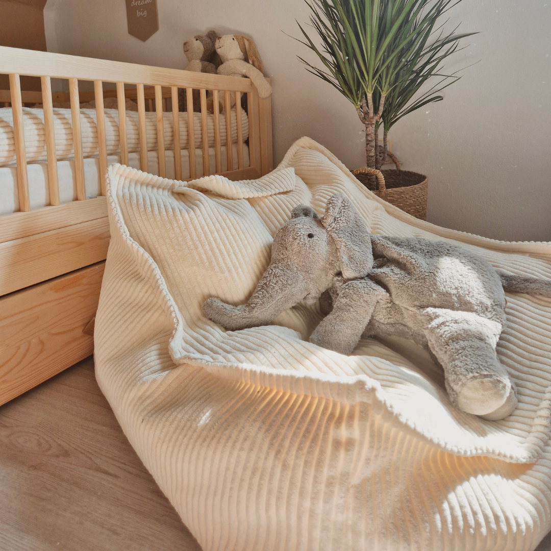 Design4Kids Kindersessel Jewel Cord eckig Almond Beige