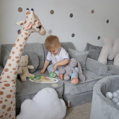 Design4Kids Mini Spielsofa Jewel Cord Plus Marble Grey