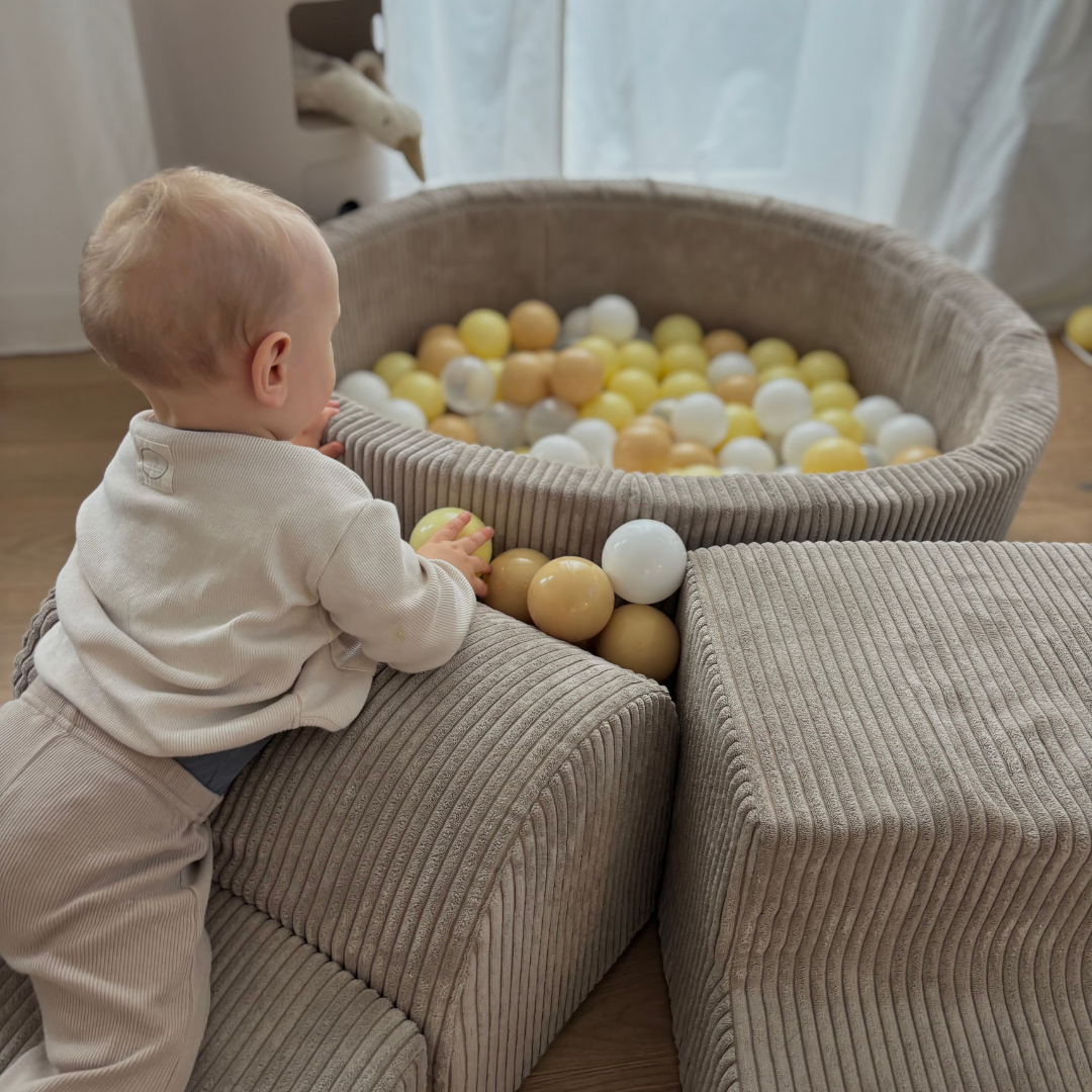 Design4Kids Schaumspielset Jewel Cord mit Bällebad und 200 Bällen Hazelnut Taupe