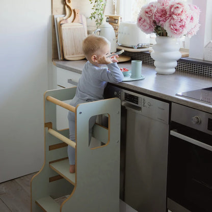 MeowBaby Montessori Learning Tower / Kitchen Helper Solid - white