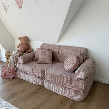 Design4Kids Mini Spielsofa Jewel Cord Plus Blushed Rose