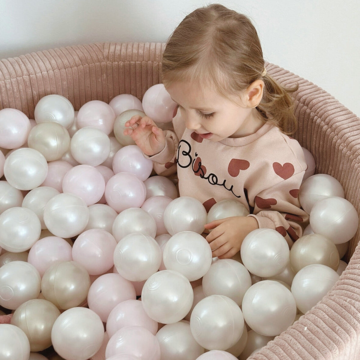 Design4Kids Bällebad Jewel 90x30cm Cord mit 200 Bällen - eigene Farbauswahl Blushed Rose
