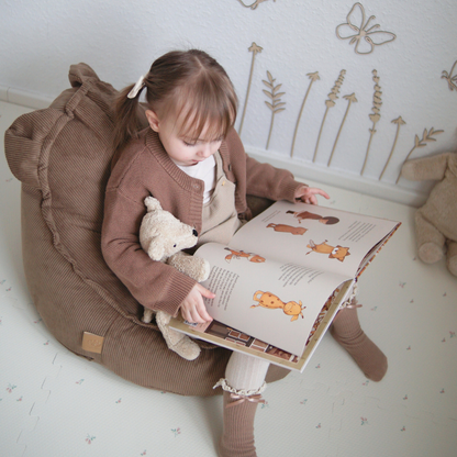 MeowBaby Sitzsack Bär Cord Premium - Slim Cord Edition