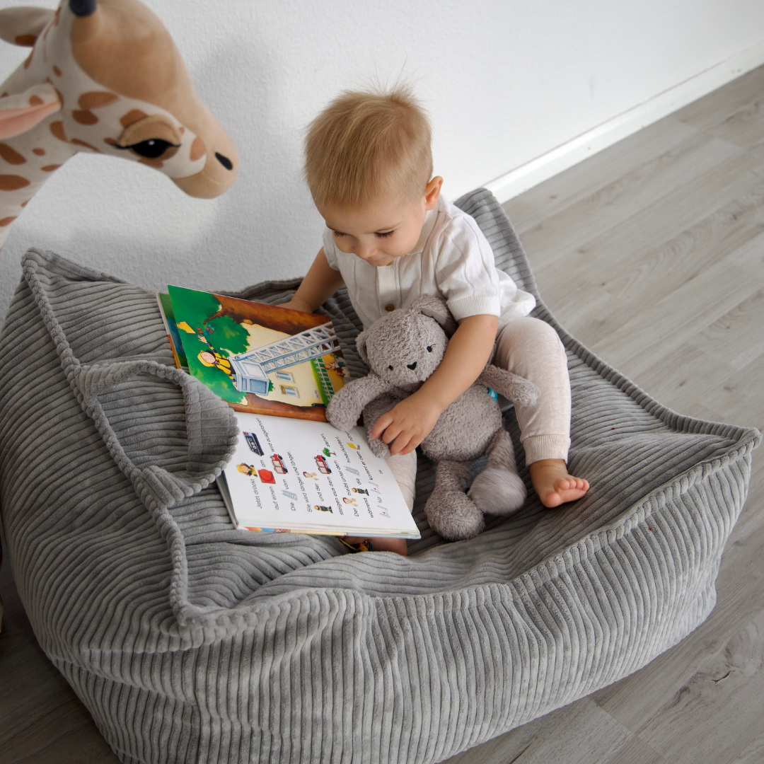 Design4Kids Kindersessel Jewel Cord eckig Marble Grey