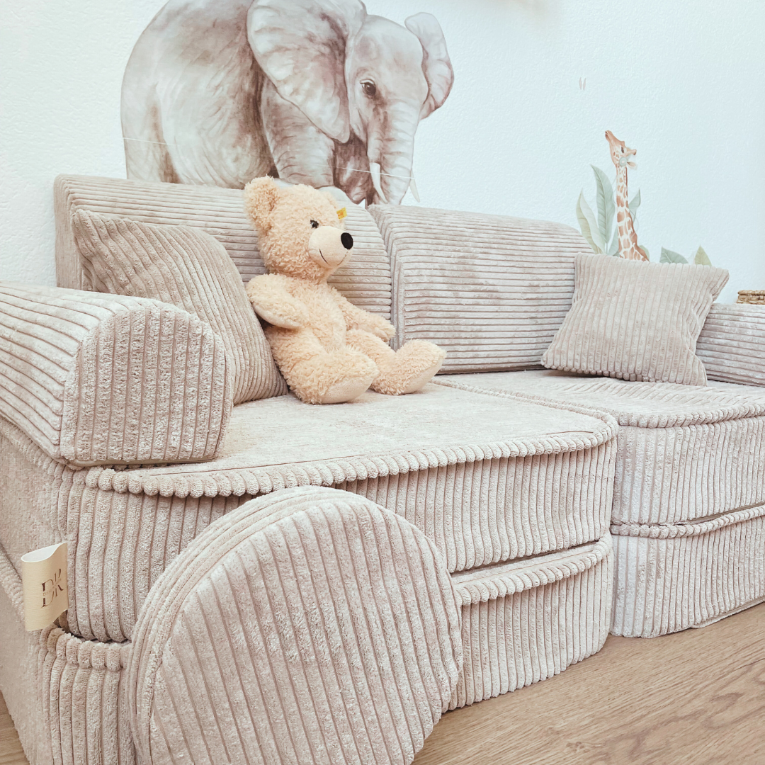 Design4Kids Mini Spielsofa Jewel Cord Plus Vintage Beige