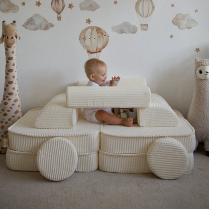 Design4Kids Mini Spielsofa Jewel Cord Plus Almond Beige