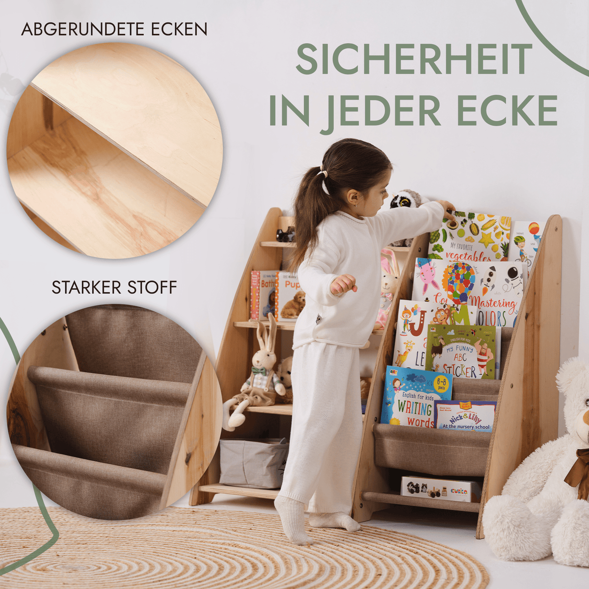 2in1 Montessori-Regal für Kleinkinder – Bücher &amp; Spielzeug