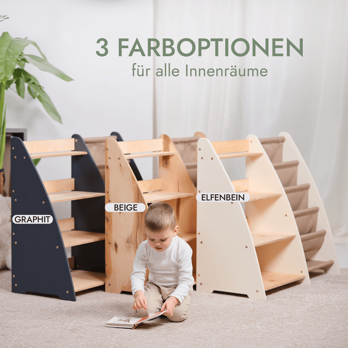 2in1 Montessori-Regal für Kleinkinder – Bücher &amp; Spielzeug