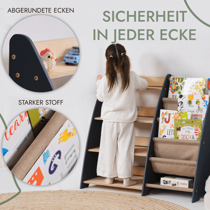 2in1 Montessori-Regal für Kleinkinder – Bücher &amp; Spielzeug
