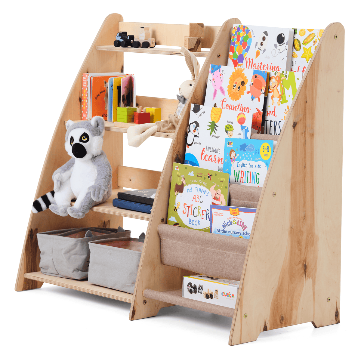 2in1 Montessori-Regal für Kleinkinder – Bücher &amp; Spielzeug