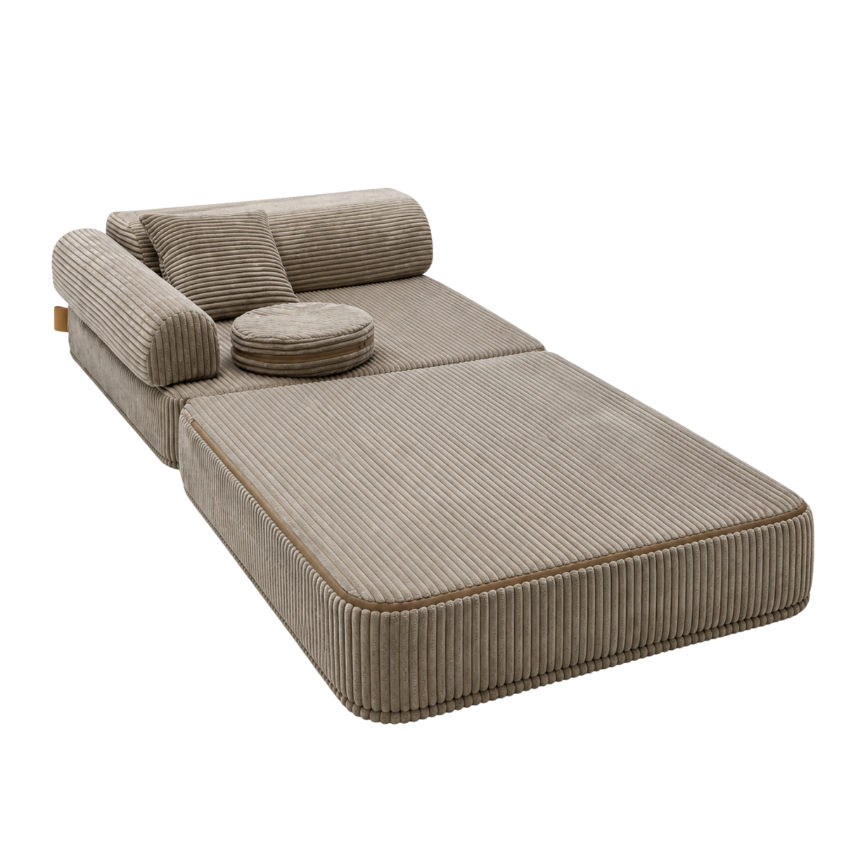 Design4Kids 3-in-1 Kindersessel Jewel Cord 80x80 cm - Faltbare Kindercouch &amp; Spielmatratze